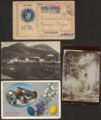 Poststück - Interess. Partie Österr. Feldpost WK I u.a. mit div. Albanien aus Elbassan, - Briefmarken