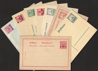 Poststück - Kl. Partie ungebr. Ganzsachen D. Kolonien u. Auslandspostämter, - Briefmarken