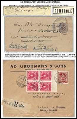 Poststück - Österr. 1945 - Red Cross Message aus SHANGHAI c/o Delegation C. I. C. R. über Genf nach Wien vom 14.9. 1945, - Briefmarken