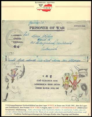 Poststück - Österreicher in den US-POW Camps in den USA um 1945 Camp Alicewille, - Stamps