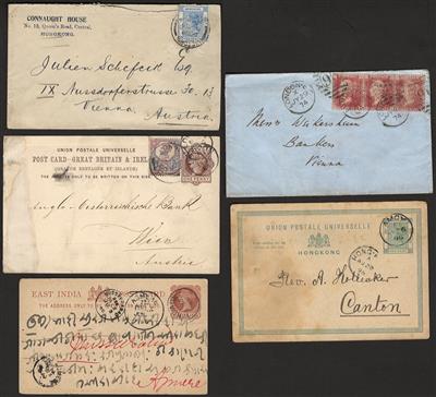 Poststück - Partie Poststücke Großbrit. u. Kolonien mit Hongkong, - Briefmarken