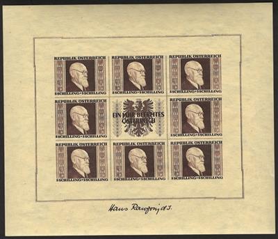 ** - Österr. - RENNERBLOCK mit div. Unebenh., - Stamps and Postcards