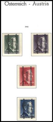 ** - Sammlung Österr. 1945/1999 u.a. mit Grazer - Renner geschnitten - Trachten II - Flug 1950/53 etc., - Stamps and Postcards