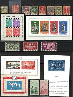 */**/(*) - Sammlung Schweiz ca. 1867/1966 u.a. mit Nr. I/III, - Briefmarken und Ansichtskarten