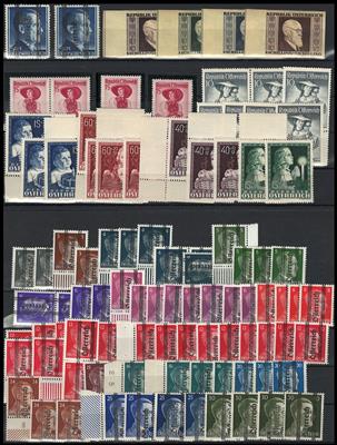 **/*/gestempelt - Lagerbestand Österr. ca. 1945/1959 u.a. 5RM Grazer fett sign. Surzeis (2), - Stamps and Postcards