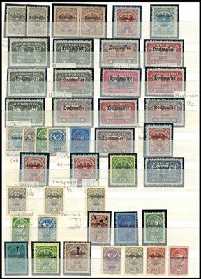 **/*/gestempelt - Partie meist Plattenfehler und Druckzufälligkeiten Österr. I. Rep., - Stamps and Postcards