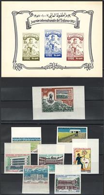 **/*/gestempelt - Partie Übersee u.a. mit UNGEZÄHNTEN Ausg. Syiren und Zentralafrikanische Republik, - Stamps and Postcards