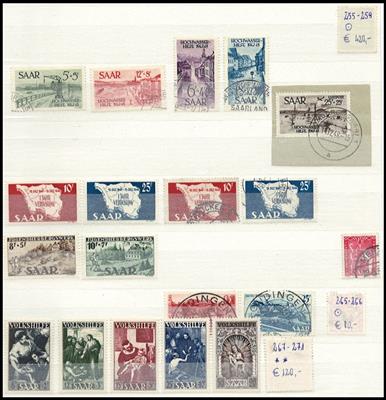 **/*/gestempelt - Sammlung Saarland, - Stamps and Postcards