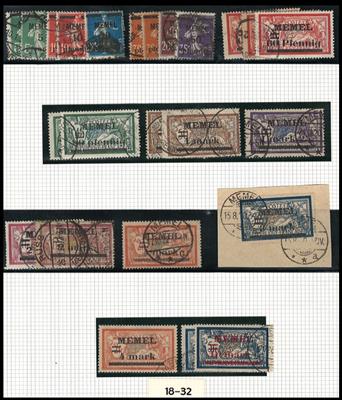 gestempelt/*/Briefstück/Poststück - Sammlung memelgebiet, - Briefmarken und Ansichtskarten
