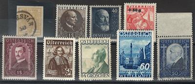 gestempelt/*/(*)/Briefstück - Partie Österr. ab Monarchie, - Briefmarken und Ansichtskarten