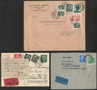 Poststück - Interess. u. reichh. Partie zivile Ostmarkbelege incl. div. Mischfrankaturen, - Briefmarken und Ansichtskarten