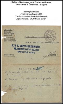 Poststück - Österr. Feldpost 1917 - 3 versch. Feldwetterkarten - Briefmarken und Ansichtskarten