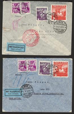 Poststück - Österr. I. Rep. - Kl. Partie Flugpostbriefe meist nach Buenos Aires, - Známky a pohlednice
