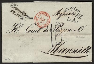 Poststück - Österr. kl. Partie bar frankierte Briefe aus 1851/1857, - Stamps and Postcards