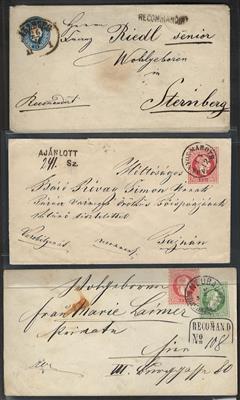 Poststück - Österr. Kl. Sammlung Österr. Ganzsachen u. Ztgs.-Schleifen 1861 - 1908, - Briefmarken und Ansichtskarten