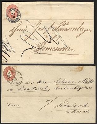 Poststück - Österr. - Partie Abstempelungen Ungarn auf Briefen frankiert mit Nr. 20/22 u.a. Buzias - Alibunar, - Francobolli e Cartoline