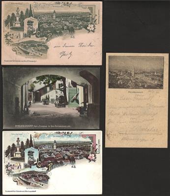 Poststück - Partie AK Perchtoldsdorf u.a. mit dreiteiliger Panoramakarte, - Stamps and Postcards