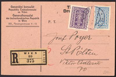 Poststück - Partie Belege Österr. I. Rep., - Briefmarken und Ansichtskarten