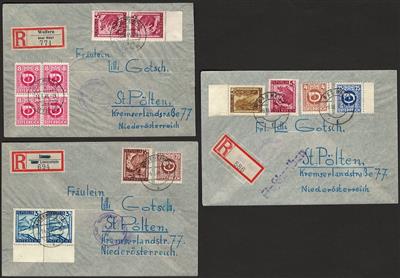 Poststück - Partie Reko - Post aus Oberösterreich aus 1946 über die Zensur nach ST. PÖLTEN, - Stamps and Postcards
