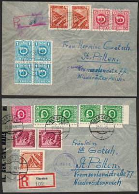 Poststück - Partie Reko - Post aus Oberösterreich aus 1946 über die Zensur nach ST. PÖLTEN, - Francobolli e Cartoline