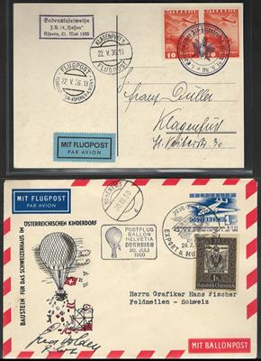 Poststück/*/gestempelt - Partie Flugp. Österr. 1936 - 1984 - dar Ballonpost, - Briefmarken und Ansichtskarten