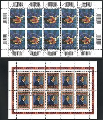 **/gestempelt - Österr. - Partie Blöcke und Kleinbögen aus 1989/2010 in 1 Ringmappe, - Briefmarken und Ansichtskarten