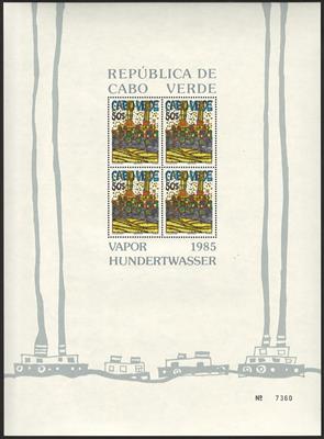 **/gestempelt - Partie Übersee u.a. mit Kap Verde Block Nr. 7/9 (Hundertwasser), - Francobolli e cartoline