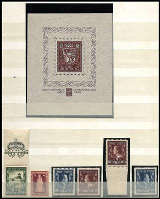 **/* - Kl. Partie Liechtenstein ca. 1930/1960 u.a. Nr. 108/153, - Známky a pohlednice