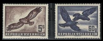 ** - Österr. - 60Gr. u. 5S aus Flug 1950/53 je mit senkr. geriffeltem Gummi, - Stamps and postcards