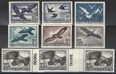 ** - Österr. Flgp. 1950/53 überkpl. (ANK. Nr. 967/973 a, - Briefmarken und Ansichtskarten