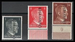 ** - Österr. Lokalausg. Leibnitz 1 Pfg. schwarz 8 u. 24 Pfg. Unterrandstücke, - Stamps and postcards