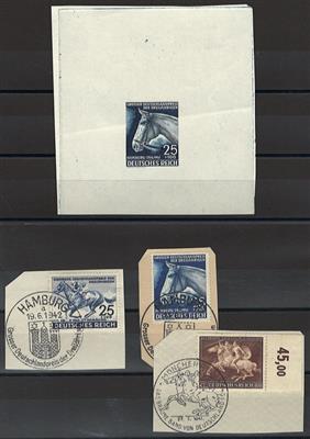 **/Poststück/Briefstück - D.Reich "Großer Preis der Dreijährigen" gr. Phasendruck (Endphase) leichte Welle, - Stamps and postcards