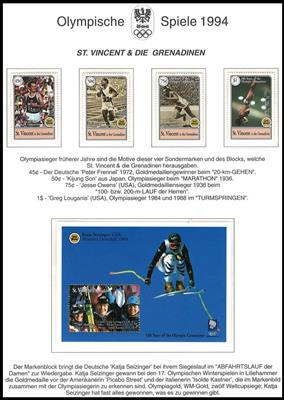 **/Poststück - Sammlung  "Olympische Winterspiele 1994 Lillehammer"kpl. (Europa u. Übersee) - Sätze, - Známky a pohlednice