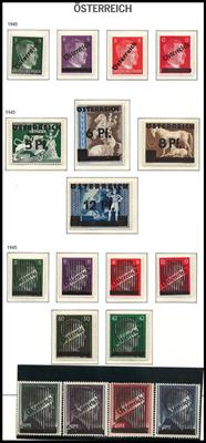 ** - Sammlung Österr. 1945/1988 mit - Briefmarken und Ansichtskarten