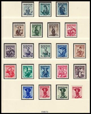 ** - Sammlung Österr. ab 1945, - Briefmarken und Ansichtskarten