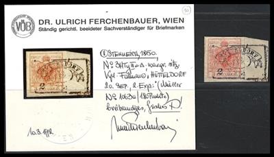 Briefstück - Österr. - Fahnenstempel Hütteldorf auf Briefstück mit Nr. 3H Type IIIa, - Stamps and postcards