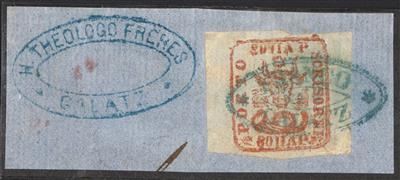 Briefstück - Rumänien Nr. 7 by (80 Parale braunrot) vollbis breitrandiges sehr schönes Stück, - Známky a pohlednice