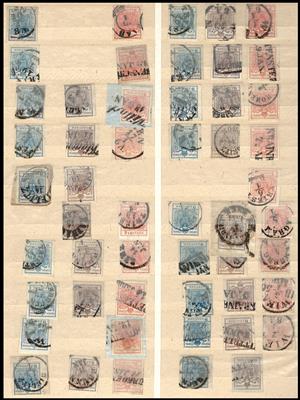 gestempelt/Briefstück - Österr. - Ausg. 1850 - Datumssammlung Jänner bis Dez., - Stamps and postcards