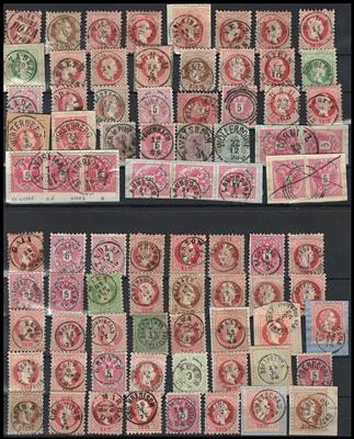 gestempelt/Briefstück - Partie Entwertungen und Abstempelungen Österr. ab (meist) Monarchie, - Stamps and postcards