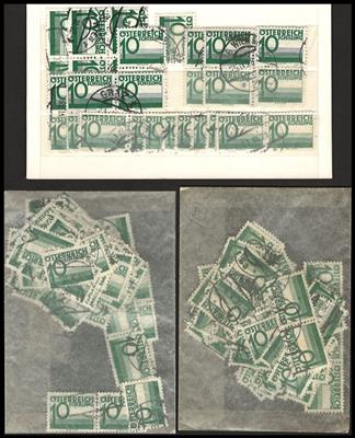 gestempelt - Österr. - Partien Porto der Nr. 155 und 158, - Francobolli e cartoline