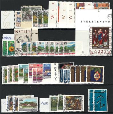 gestempelt - Partie Liechtenstein Ausg. 1970/2014 - Blöcke, - Stamps and postcards