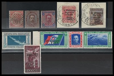 gestempelt/*/** - Sammlung Italien ca.1861/1990 incl. Triest Zone A, - Briefmarken und Ansichtskarten