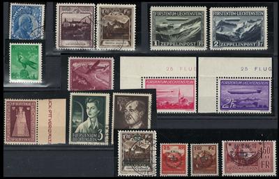 gestempelt/*/** - Sammlung Liechtenstein ca. 1912/1994, - Stamps and postcards