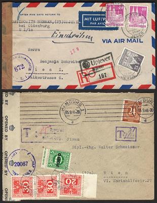 Poststück - Außergewöhnlich reichh. Sammlung frühe Bedarfspost aus Westdeutschland meist ins Ausland, - Stamps and postcards