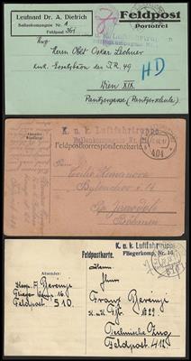 Poststück/Briefstück - Österr. Feldpost WK I - Spezialpartie Luftfahrttruppe u.a. mit Flieger - Kompanie Nr. 9, - Stamps and postcards