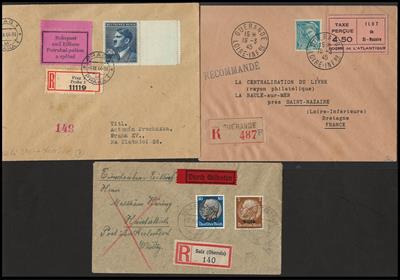 Poststück/Briefstück - Partie Poststücke D. Bes. WK II u.a. mit Protektorat, - Stamps and postcards