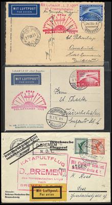 Poststück/Briefstück - Partie Poststücke D.Reich ca. 1923/1932 u.a. mit Zeppelinpost, - Briefmarken und Ansichtskarten