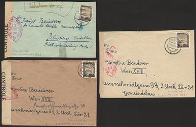Poststück - Österr. 12 g Bunte Landschaft auf Fernbriefen ab Bludenz über die rote BZA-Zensur nach Wien, - Stamps and postcards