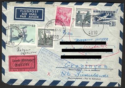 Poststück - Österr. amtliche Flugpostumschläge ab 1950, - Francobolli e cartoline