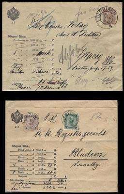 Poststück - Österr. Monarchie - Partie meist Ganzsachen mit Zufrankatur - alle mit Bezug (meist aus) Vorarlberg, - Stamps and postcards
